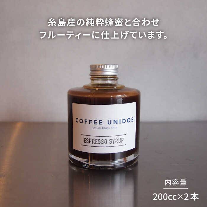 【ふるさと納税】【ニカラグア　エルポルベニール農園】エスプレッソシロップ 200cc×2 糸島市 / COFFEE UNIDOS [AQF009] 13000円 常温