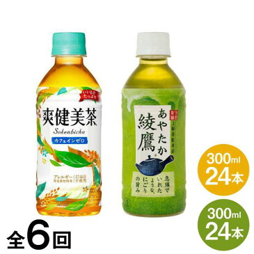 【ふるさと納税】全6回定期便 綾鷹 300mlPET 24本 爽健美茶 300mlPET 24本 合計48本 酒屋いとう ARA091