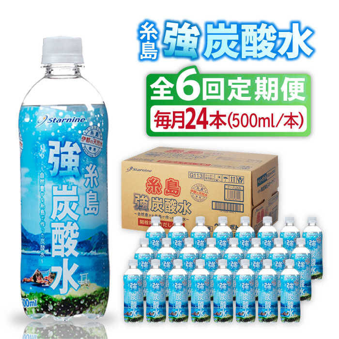 【ふるさと納税】【全6回定期便】強炭酸水 プレーン 500ml × 24本 糸島市 / スターナイン 炭酸水 国産...