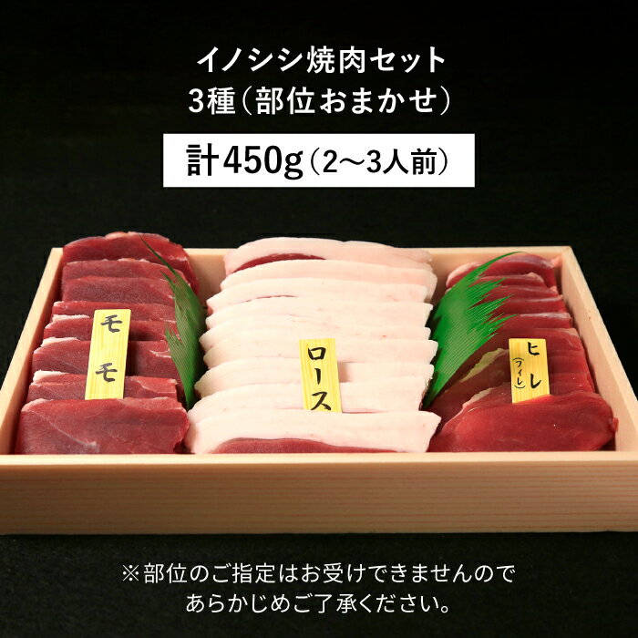 【ふるさと納税】【ジビエ】イノシシ 3種 焼肉セット（ 部位おまかせ ） 450g 2〜3人前 糸島市 / tracks [AUF005] 15000円 1万5千円 肉