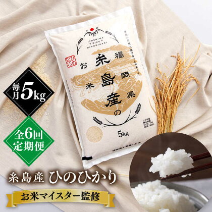 【全6回定期便】【こだわり精米】令和5年 糸島産 ひのひかり 5kg 糸島市 / RCF 米 お米マイスター[AVM007] 51000円 5万円