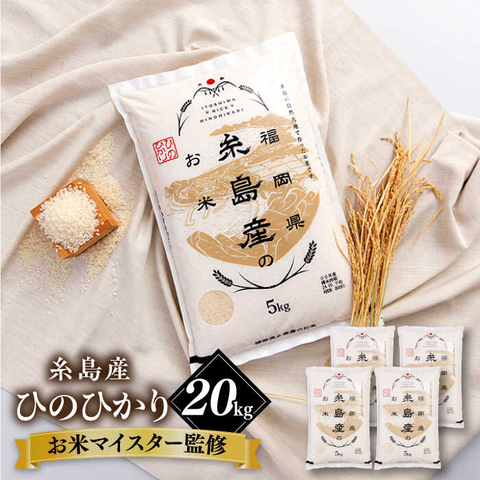【令和6年産】【こだわり精米】 糸島産 ひのひかり 20kg(5kg×4) 糸島市 / RCF 米 お米マイスター [AVM010] 常温4万円40000円
