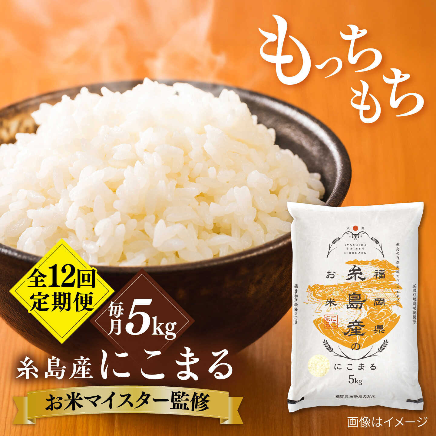 【全12回定期便】糸島産 にこまる 5kg 糸島市 / 株式会社RCF 米 お米マイスター[AVM015]