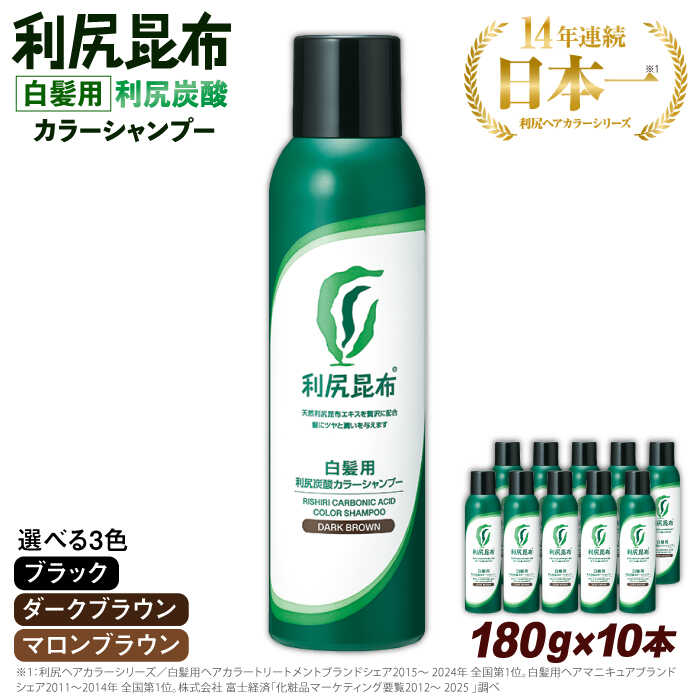 【ふるさと納税】【10本入】【白髪用】利尻炭酸カラーシャンプー ムラなく染まる 濃密泡 白髪染め 無添加 植物由来 カラーリング ヘアカラー シャンプー 低刺激...