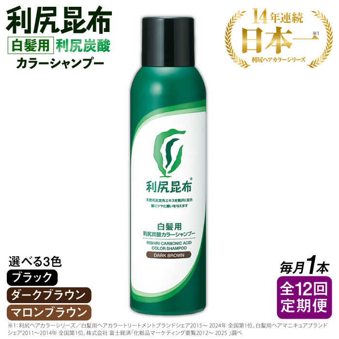 【ふるさと納税】【全12回定期便】【白髪用】利尻炭酸カラーシャンプー ムラなく染まる 濃密泡 白髪染め 無添加 植物由来 カラーリング ヘアカラー シャンプー ...