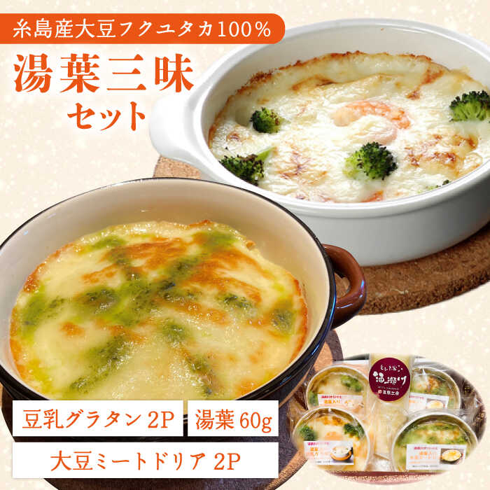 【ふるさと納税】【湯葉を贅沢使用！】湯葉三昧セット（豆乳グラタン×2＋大豆ミートドリア×2＋湯葉60g1枚） 糸島市 / 酒瀬川 [AZJ009] 17000円