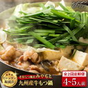 【ふるさと納税】【全2回定期便】【ミシュラン掲載】創業51年!博多の老舗もつ鍋専門店 みやもと (九州産) 牛もつ鍋セット(醤油味) 4-5人前<みやもと>那珂...