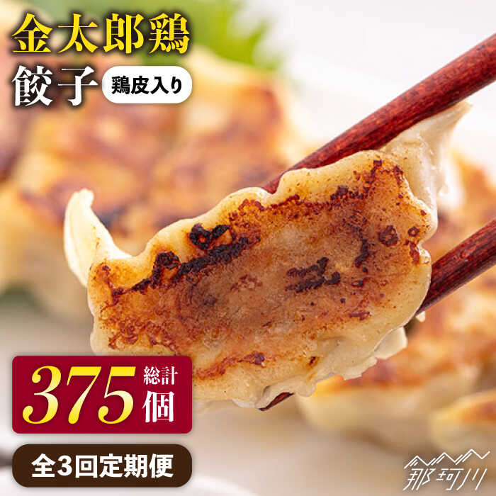 【ふるさと納税】【全3回定期便】金太郎鶏 ぎょうざ(25個×5袋セット)<有限会社 フジノ香花園>那珂川市 | 定期便 餃子 中華 お惣菜 鶏 鶏肉 鶏皮 おか...