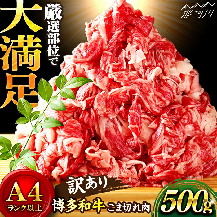 博多和牛 牛肉 切り落とし 500g＜株式会社MEAT PLUS＞那珂川市 牛肉 肉 黒毛和牛 ブランド牛 国産 BBQ バーベキュー 