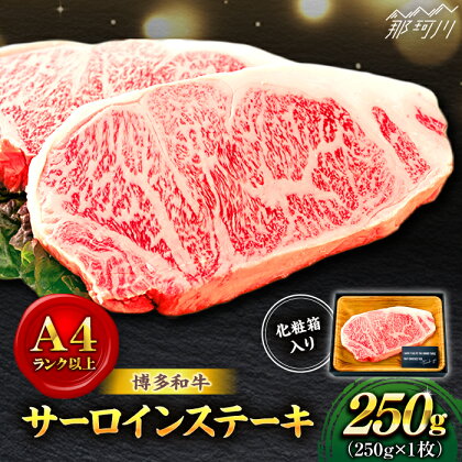 【A4ランク以上！】博多和牛 牛肉 サーロイン ステーキ 250g×1枚＜株式会社MEAT PLUS＞那珂川市 牛肉 肉 黒毛和牛 ブランド牛 国産 BBQ バーベキュー [GBW009]