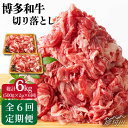 【ふるさと納税】【全6回定期便】博多和牛 牛肉 切り落とし 大容量 1000g（500g×2P）＜株式会社MEAT PLUS＞那珂川市 定期便 牛肉 肉 黒毛和牛 ブランド牛 国産 BBQ バーベキュー [GBW014]