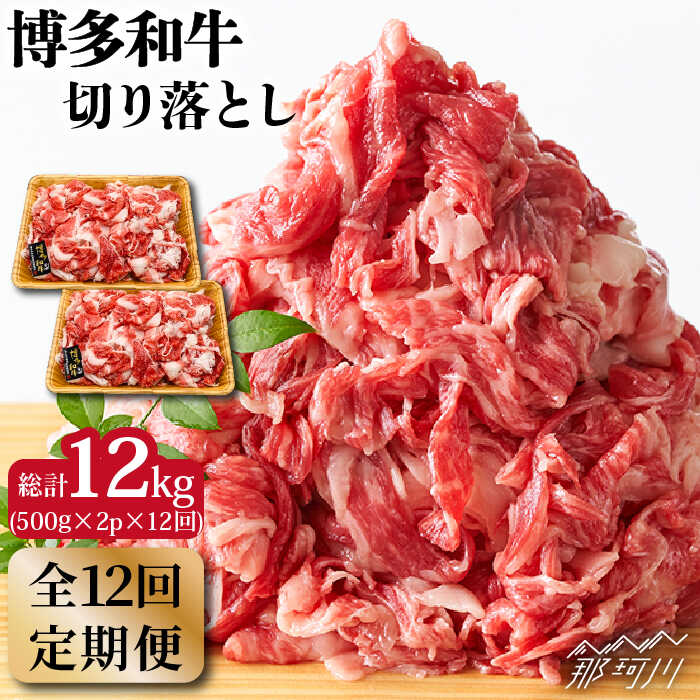 【ふるさと納税】【全12回定期便】博多和牛 牛肉 切り落とし 大容量 1000g（500g×2P）＜株式会社MEAT PLUS＞那珂川市 定期便 牛肉 肉 黒毛和牛 ブランド牛 国産 BBQ バーベキュー [GBW015]