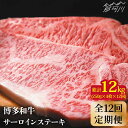 【ふるさと納税】【全12回定期便】博多和牛 牛肉 サーロイン ステーキ 1kg（250g×4枚）＜株式会社MEAT PLUS＞那珂川市 定期便 牛肉 肉 黒毛和牛 ブランド牛 国産 BBQ バーベキュー [GBW039]