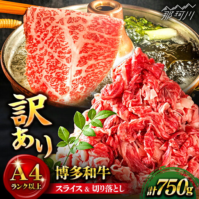 博多和牛 しゃぶしゃぶ すき焼き 750gセット＜株式会社MEAT PLUS＞那珂川市 牛肉 肉 黒毛和牛 ブランド牛 国産 BBQ バーベキュー 