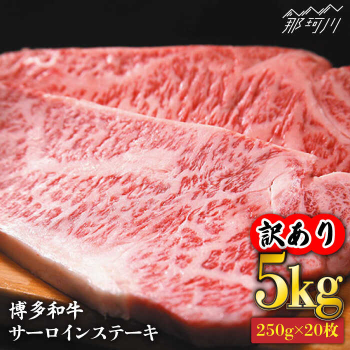 【訳あり】博多和牛 サーロイン ステーキ セット 5kg（250g×20枚）＜株式会社MEAT PLUS＞那珂川市 牛肉 肉 黒毛和牛 ブランド牛 国産 BBQ バーベキュー [GBW053]