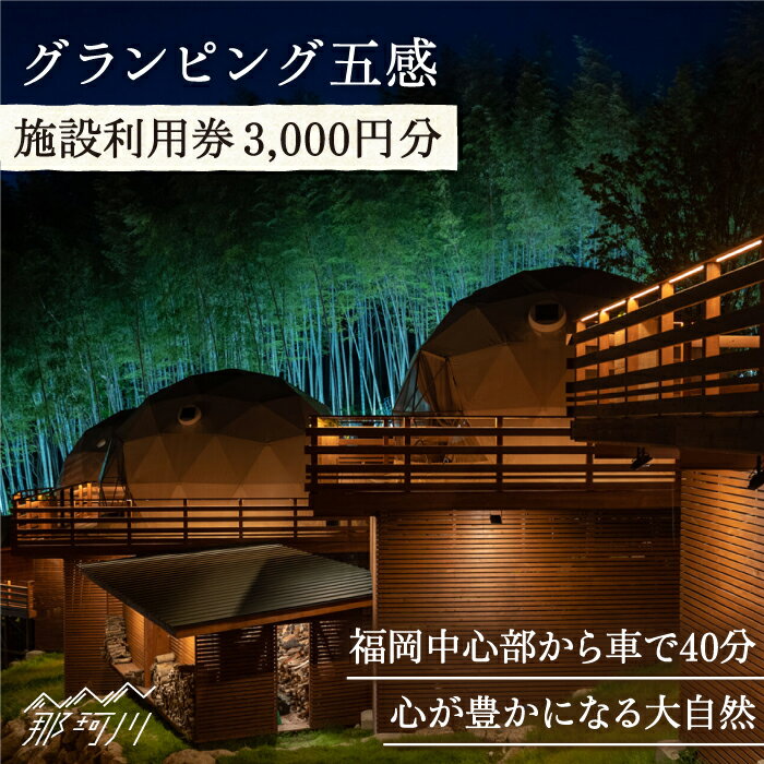 楽天福岡県那珂川市【ふるさと納税】グランピング五感 施設利用券 3,000円分＜グランピング五感＞那珂川市 グランピング 利用券 旅行 国内 アウトドア バーベキュー 温泉 BBQ レジャー[GDL001]