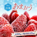 【ふるさと納税】福岡県産【博多冷凍あまおう】約500g×4袋 合計約2kg＜株式会社H&Futures＞ 那珂川市 いちご フルーツ くだもの 果物 あまおう 九州産 苺 国産 冷凍いちご[GDS007]