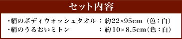 【ふるさと納税】【A1-005】つや肌セット（絹のボディウォッシュタオル・絹のうるおいミトン） シルク パイル 絹100% グランド 綿100% 天然繊維 洗顔 美肌 保湿 乾燥対策 ボディタオル 風呂 角質落とし抗菌効果 送料無料