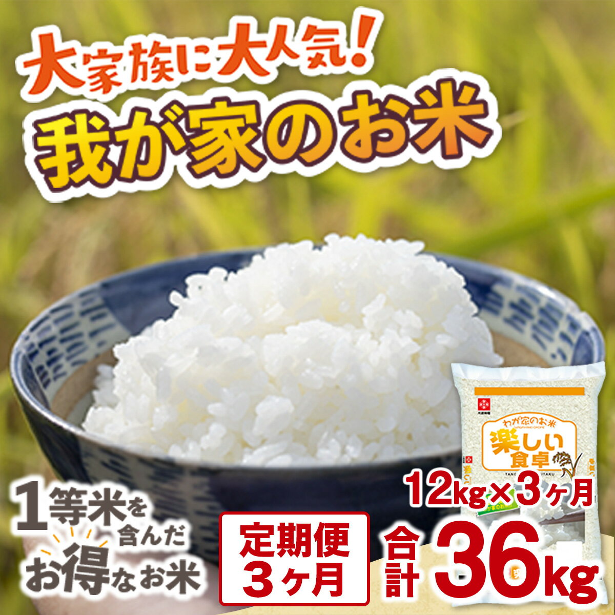 【ふるさと納税】訳あり 我が家のお米12kg 定期便3ヵ月 送料無料 コロナ支援 フードロス SDGsブレンド米 1等米含む　お米 米 精米 ご家庭用 TY026