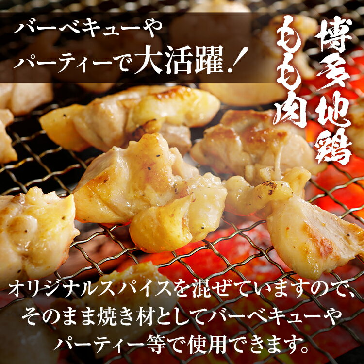 【ふるさと納税】 博多地鶏 スパイス焼きセット 肉の駅KING もも 胸肉 900g (450g×2p) 焼肉 九州産 冷凍 取り寄せ 送料無料