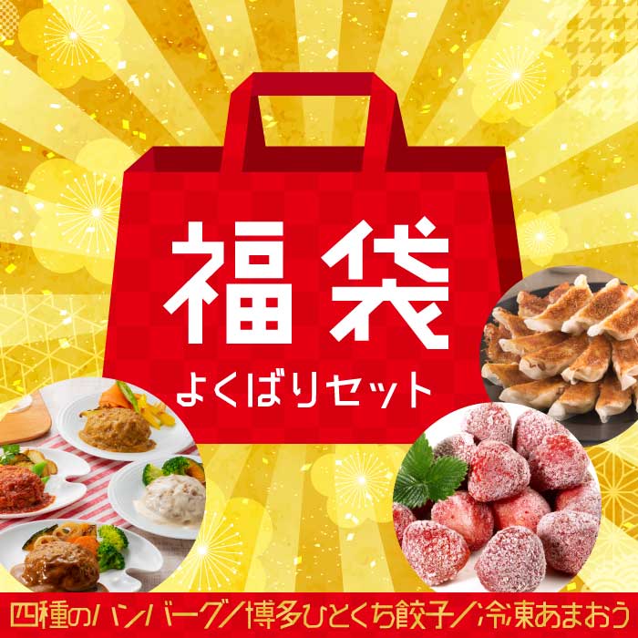 【ふるさと納税】新宮町福袋【よくばりセット】 ハンバーグ4種 一口餃子 冷凍 あまおう 詰め合わせ .A675