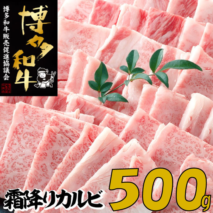 【ふるさと納税】【博多和牛】A4・A5等級こくうま霜降りカルビ焼肉500g【限定2万パック】早いもの勝ち！.A1368