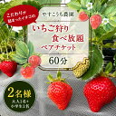 【ふるさと納税】いちご狩り 食べ放題ペアチケット 60分 大人1名+小学生1名 【2名様】 苺 イチゴ 高設栽培 体験 フルーツ狩り 果物狩り 利用券 チケット 九州 福岡 やすこうち農園 送料無料 2