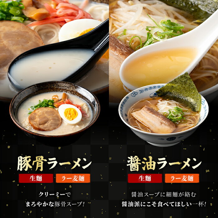 【ふるさと納税】≪内容量選べる≫ ラー麦麺 4種 食べ比べセット (5～15食) 麺 麺類 醤油 しょうゆ 味噌 みそ 塩 しお 豚骨 とんこつ ラー麦 スープ 細麺 ストレート麺 生麺 簡単調理 福岡県 3000円 食べくらべ セット お取り寄せ お楽しみ 【FUKUOKA MIOTSUKUSHI】