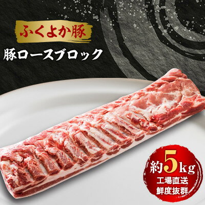 工場直送・鮮度抜群・ダイナミック　【ふくよか豚】豚ロースブロック　約5kg【配送不可地域：離島】【1028582】