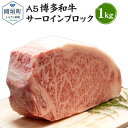 【ふるさと納税】福岡県産 A5 博多和牛 サーロインブロック 1kg 冷凍 サーロイン ブロック 黒毛和牛 和牛 牛肉 福岡県 岡垣町 送料無料