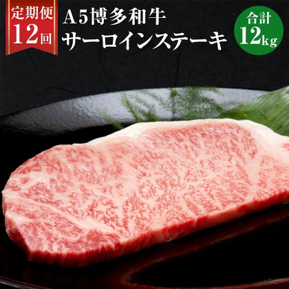 【12ヶ月定期便】 福岡県産 A5 博多和牛 サーロインステーキ 合計12kg 200g×5枚×12回 肉 お肉 冷凍 定期便 12回 送料無料