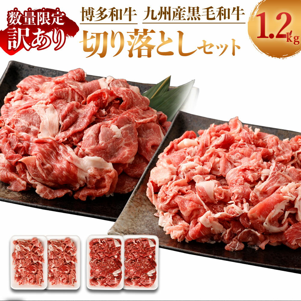 【ふるさと納税】訳あり 博多和牛 九州産黒毛和牛 切り落とし 合計1.2kg (各300g×2パック)セット 数量限定 福岡県産 国産 和牛 訳あり牛肉 訳ありグルメ 訳あり商品 切落し お肉 冷凍 小分け 不揃い 牛切り落とし 訳ありふるさと納税 ふるさと納税返礼品訳あり 岡垣町