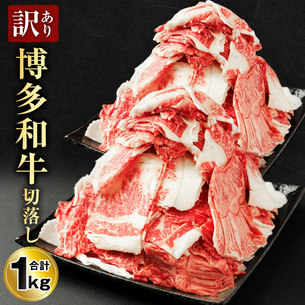 【ふるさと納税】訳あり 博多和牛 ( 赤身 ・ バラ ) 切落し ミックス 合計1kg 500g×2パック 牛肉 和牛 お肉 切り落とし 小分け 不揃い 冷凍 福岡県産 九州産 国産 送料無料