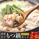 【ふるさと納税】博多菊ひら厳選 国産若牛もつ鍋セット こく味噌味 〈選べる〉 2人前 または 4人前(2人前×2セット) もつ鍋 モツ鍋 もつなべ 味噌 みそ ...