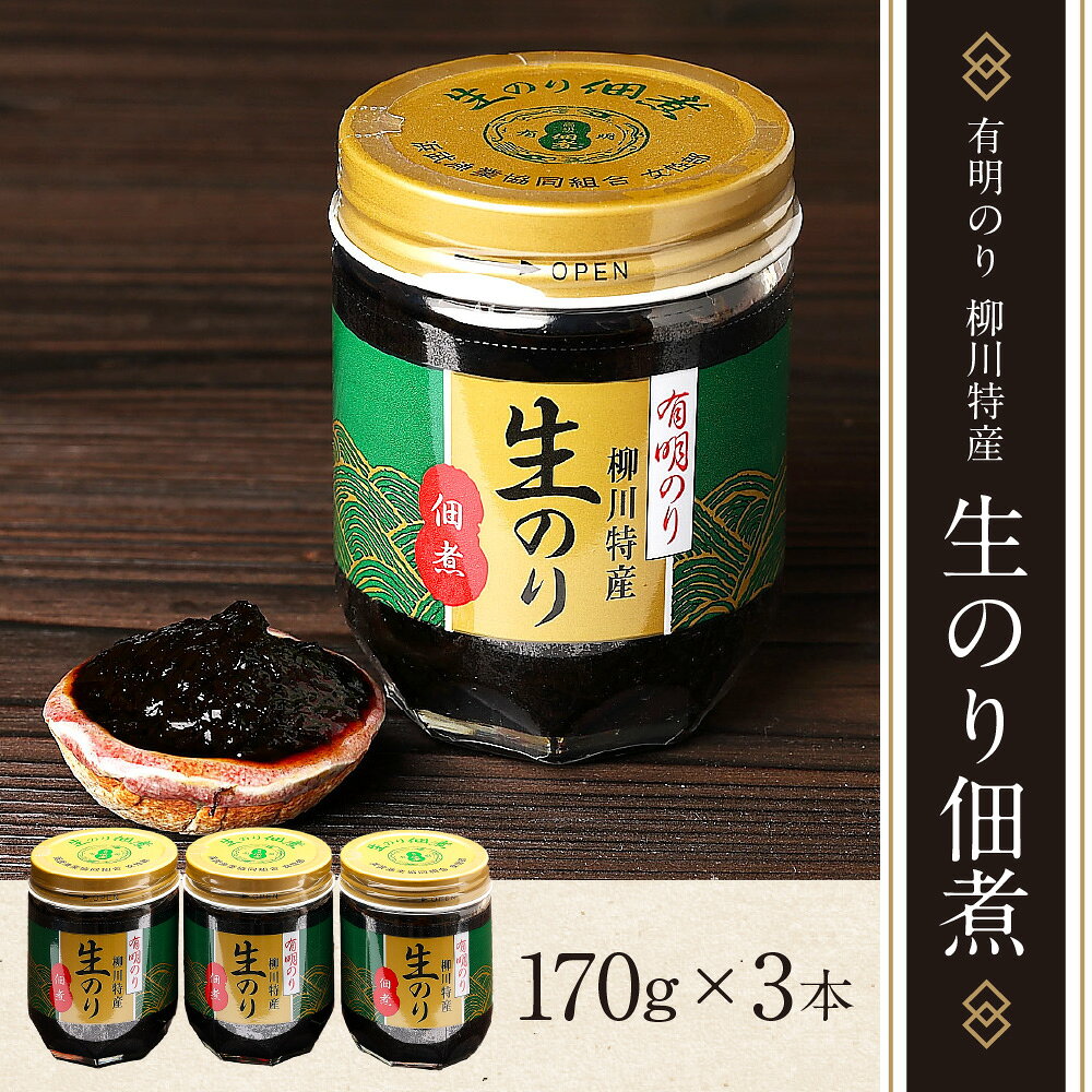 【ふるさと納税】有明のり 柳川特産 生のり佃煮 計510g（170g×3本入） 生のり 生海苔 海苔佃煮 のり 海苔 佃煮 つくだに ごはんのお供 ご飯のお供 有明産 福岡県 遠賀町 送料無料 f403849-onga-10000808 福岡県遠賀町 サンプル画像2
