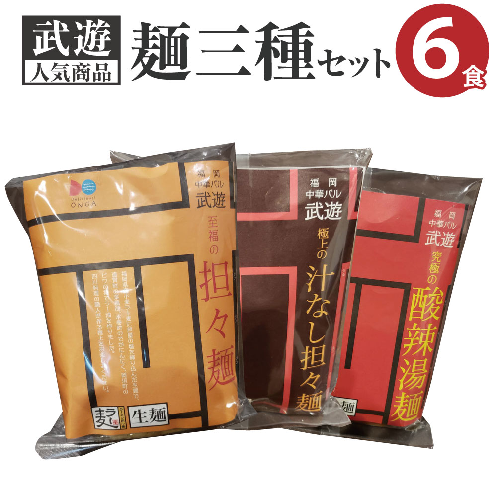 楽天福岡県遠賀町【ふるさと納税】麺3種セット 合計6食分 担々麺 担担麺 汁なし担々麺 酸辣湯麺 タンタン麺 タンタンメン スーラータンメン ラーメン 本格中華 本格派 拉麺 人気商品 送料無料