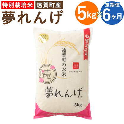 【6ヶ月定期便】特別栽培米 夢れんげ 5kg×1袋 6回配送 合計30kg 定期便 夢つくし 元気つくし 精米 白米 お米 米 福岡 遠賀町産 九州産 国産 送料無料