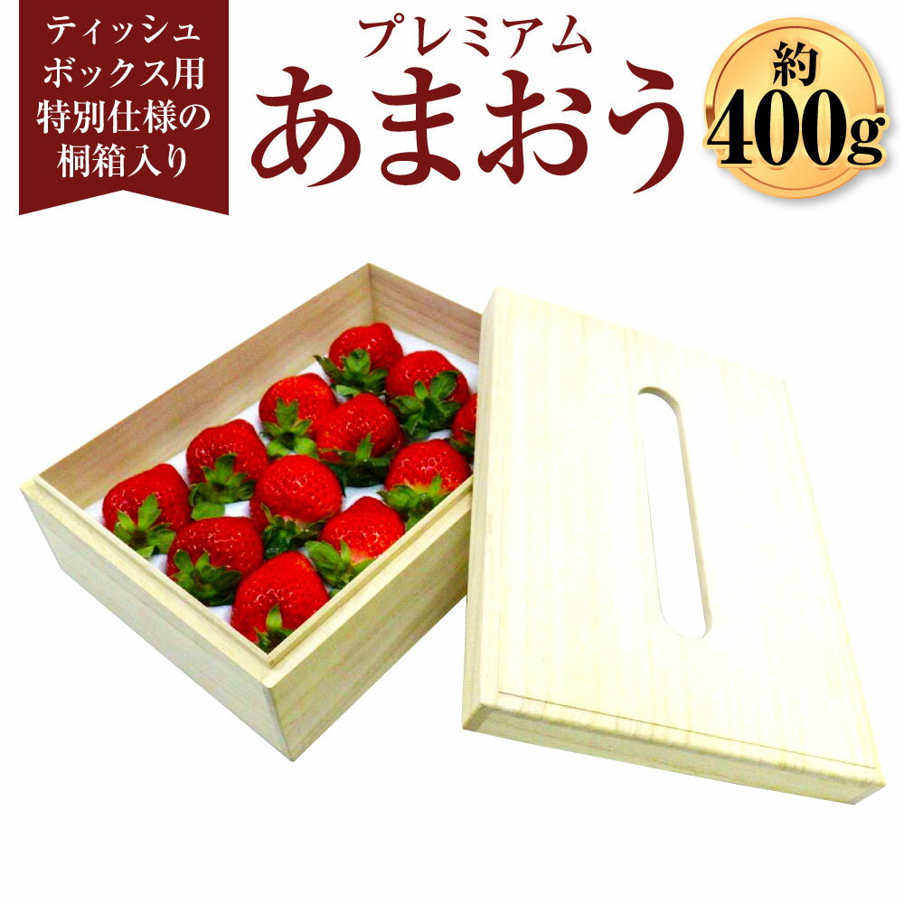 【ふるさと納税】【2024年2月上旬より順次発送】ティッシュボックス用 特別仕様の桐箱入り プレミアムあまおう 約400g×1パック あまおう いちご イチゴ 苺 ストロベリー ベリー フルーツ 果物 春 旬 九州 国産 福岡県産 送料無料 【ギフト・お祝い・贈答用】