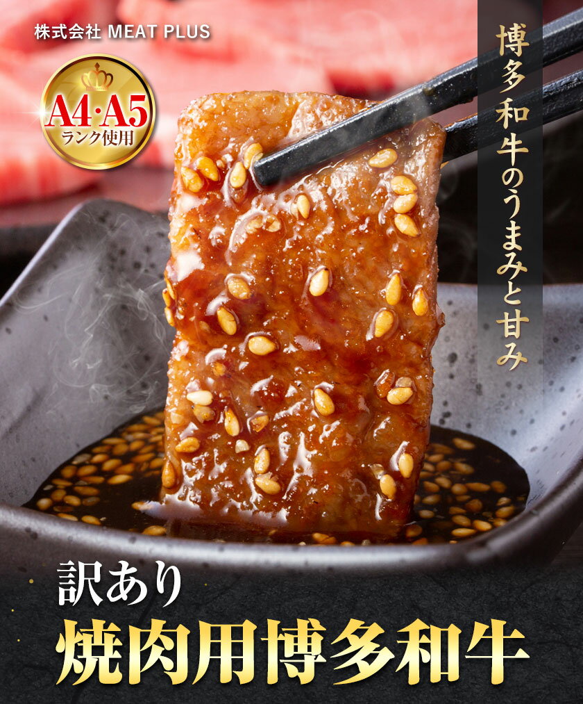 【ふるさと納税】訳あり 博多和牛 A5 A4 焼肉用 500g 1kg 株式会社MEAT PLUS《30日以内に出荷予定(土日祝除く)》福岡県 鞍手郡 小竹町 博多和牛 和牛 牛肉 肩ロース バラ カルビ 焼き肉 バーベキュー BBQ