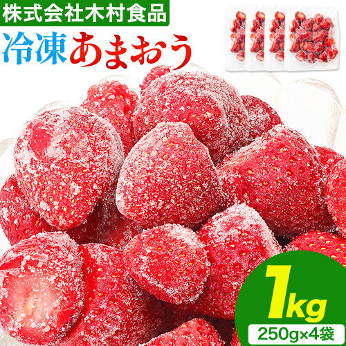【ふるさと納税】福岡県産 冷凍あまおう 小分けパック 1kg(250g×4袋) 株式会社木村食品《90日以内に出荷予定(土日祝除く)》福岡県 小竹町 冷凍あまおう いちご 冷凍フルーツ 果物 送料無料