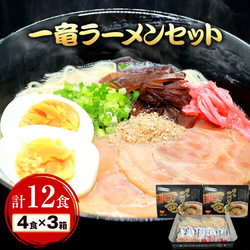 一竜ラーメンセット 合計12食 (4食入×3箱) 株式会社木村食品[90日以内に出荷予定(土日祝除く)]福岡県 小竹町 ラーメン らーめん 麺 スープ付き 送料無料