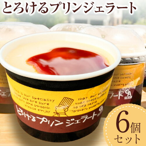 【ふるさと納税】とろけるプリンジェラート 90ml×6個 グローバルアリーナ 《45日以内に順次出荷(土日祝除く)》 福岡県 鞍手郡 鞍手町 プリン ジェラート GA倶楽部 デザート 味宝卵 お菓子 スイーツ 冷凍