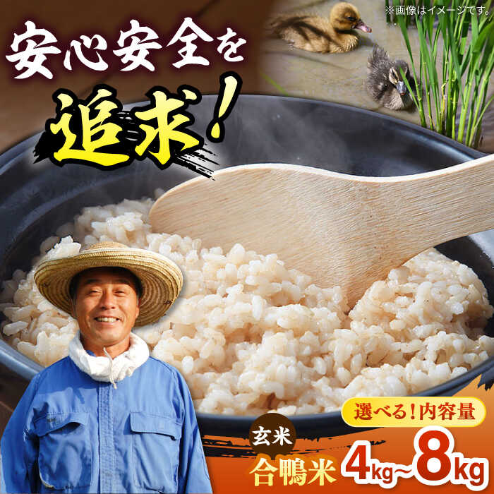 45位! 口コミ数「0件」評価「0」【選べる内容量】【令和5年産】古野農場の合鴨農法で作った合鴨米（玄米）4kg / 8kg ▼国産 福岡産 2024 令和5年度 お届け おす･･･ 