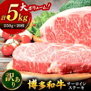 【ふるさと納税】【 訳あり 】 博多和牛 サーロイン ステーキ セット 5kg (250g×20枚) ▼ 国産 国産牛 博多 黒毛和牛 牛肉 ステーキ わけあり...
