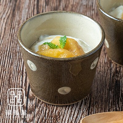小石原焼 マルダイ窯 水玉カップ(茶)
