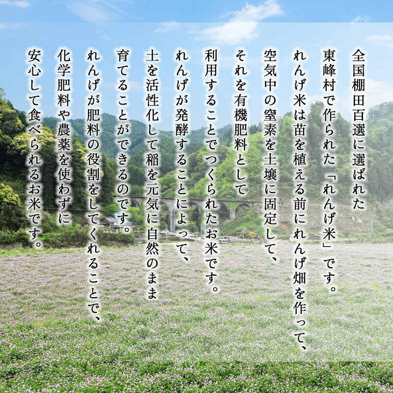 【ふるさと納税】 福岡県 東峰村産 東峰村 の 湧き水 で 作った 東峰村 れんげ 米 夢つくし 米 精米 こめ ご飯 飯 数量限定 10kg　AB2