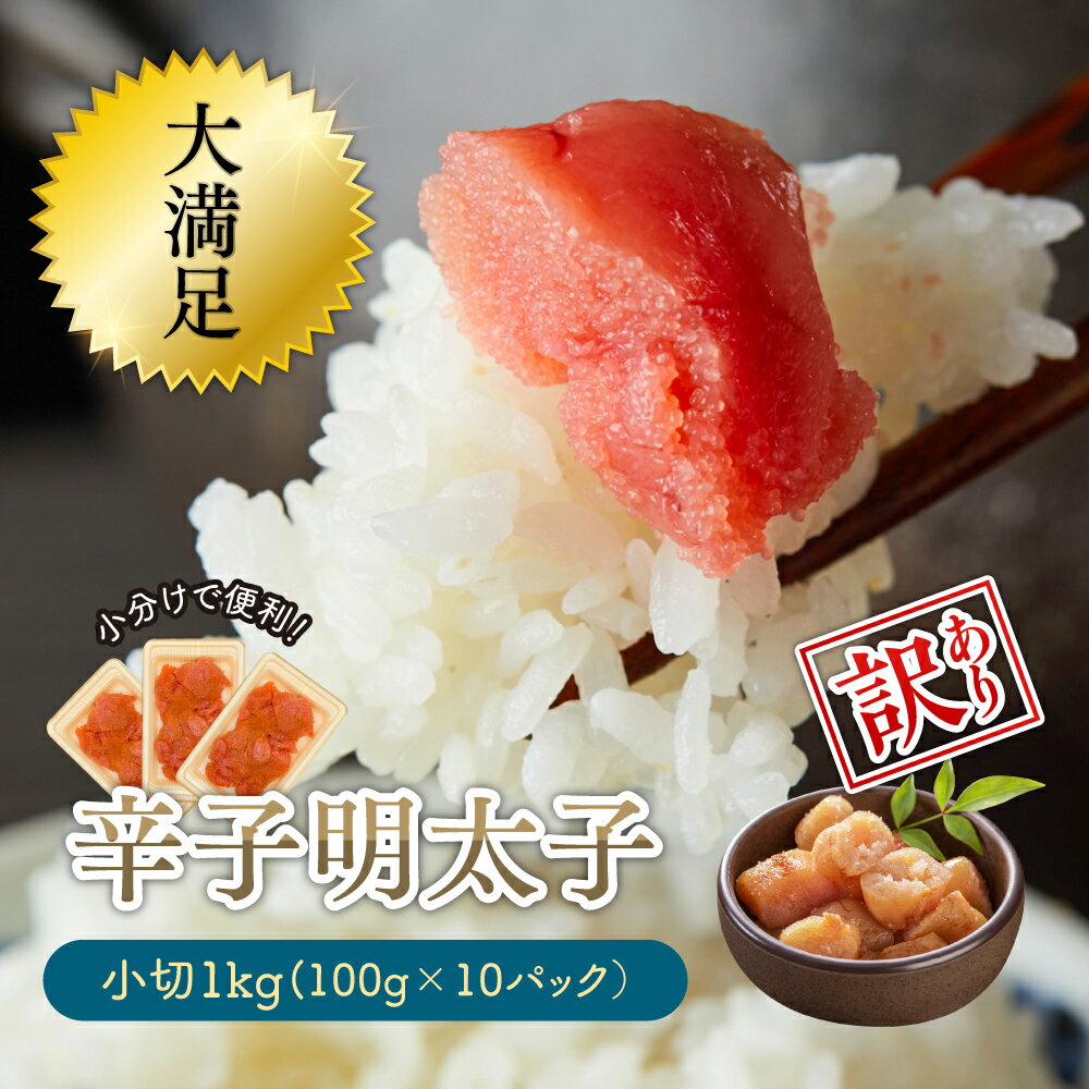 大満足！小分けで便利！【訳あり】辛子明太子　小切1kg（100g×10p） 3G28