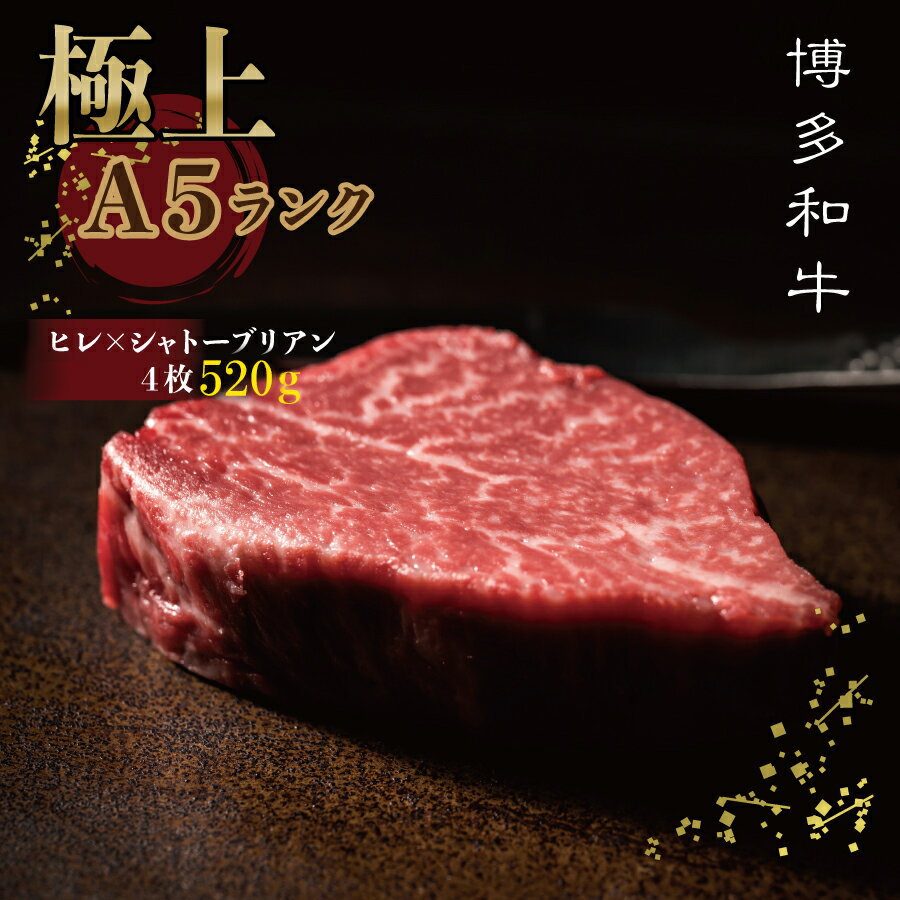 [ 極上 博多 和牛 A5 等 級 ] ヒレ × シャトー ブリアン ステーキ 520 g 大 人気 博多 和牛 牛肉 肉 旨味 シェフ スペシャル ディナー 2V7