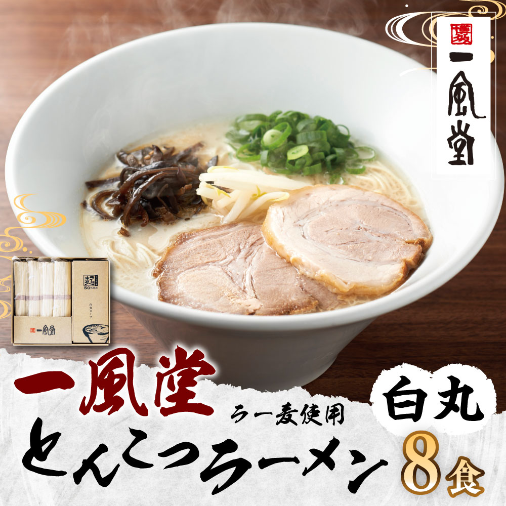 【ふるさと納税】ラー麦使用 一風堂 とんこつラーメン 白丸 8食 豚骨 ラーメン 博多ラーメン 福岡県 お取り寄せグルメ ご当地ラーメン 【2023年4月下旬発送開始】 送料無料