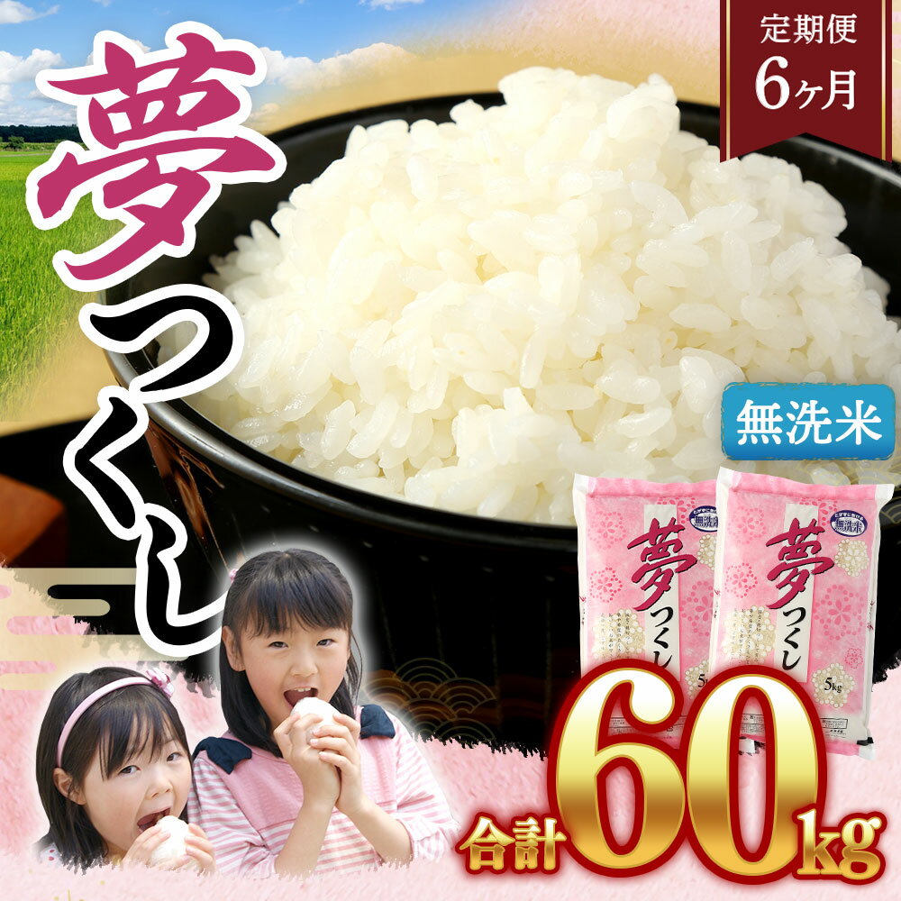 【ふるさと納税】【6回定期便】無洗米 福岡県産 夢つくし 合計60kg 1回あたり 合計10kg (5kg×2袋) お米 白米 精米 国産 福岡県産 大刀洗町 送料無料